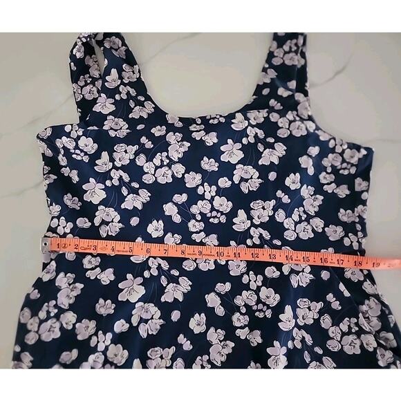 Pact Fit & Flare Dress Shoreline Floral Organic Cotton Jersey Knit Tie Back XXL - Picture 7 of 7